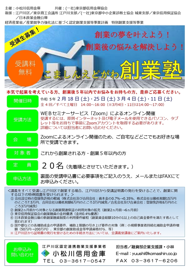 令和４年度こましんえどがわ創業塾